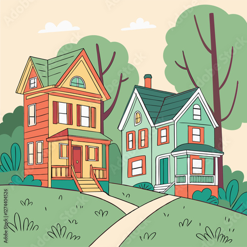 House colorful vector