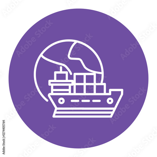 Worldwide Shipping Boat Icon