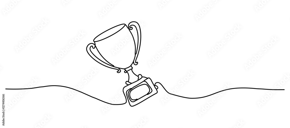 Obraz premium The Winner's Cup designed for champions has a continuous line icon.