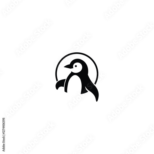 pinguin logo. penguin vector illustration for icon, symbol or logo. penguin flat logo