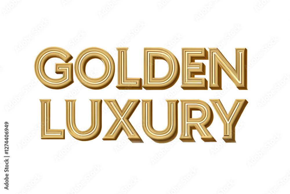 Golden Luxury 3D Text Effect on Transparent Background Golden Luxury 3D Text Effect on Transparent Background
