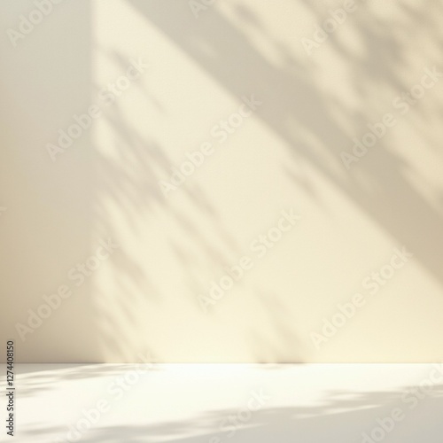 minimalist flay lay mockup shadow sunlight product display branding sun shadows beige white soft clean aesthetic design photography studio texture sunlight
