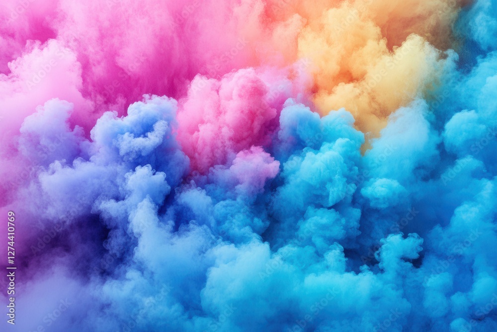 Fototapeta premium Ethereal Cloudscape of Vibrant Hues Abstract Background with Pink Blue and Yellow Tones Creating a Dreamy Atmosphere Perfect for Creative Projects