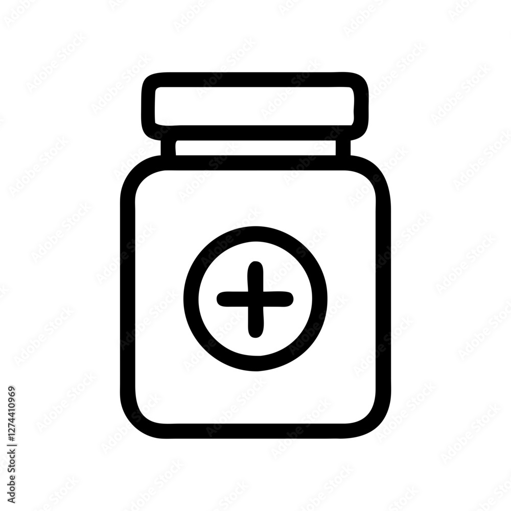 Fototapeta premium jar with a plus symbol icon design
