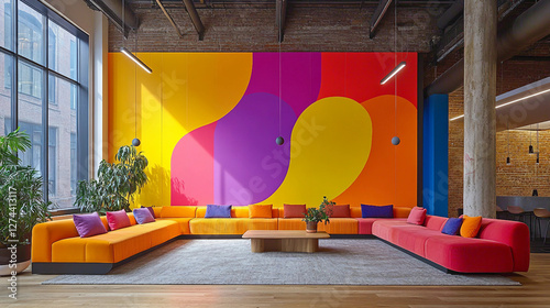modern living room with sofa