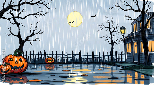 halloween background with pumpkin