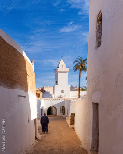 Ghadames, the Pearl of the Desert, one of the oldest oasis towns on a trade route across Sahara. The unique architecture gives protection against heat and sandstorms, world heritage site of Libya photo