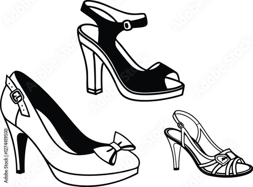 set of women shoes