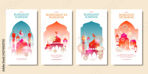 modern ramadan poster background collection for greeting card  fashion  commercial  banner, cover, social media