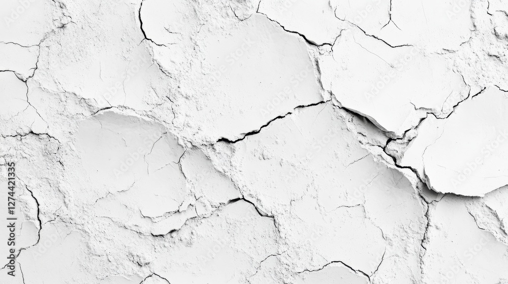 Abstract Cracked White Texture Dry Clay Surface Detailed Background Abstract Cracked White Texture Dry Clay Surface Detailed Background