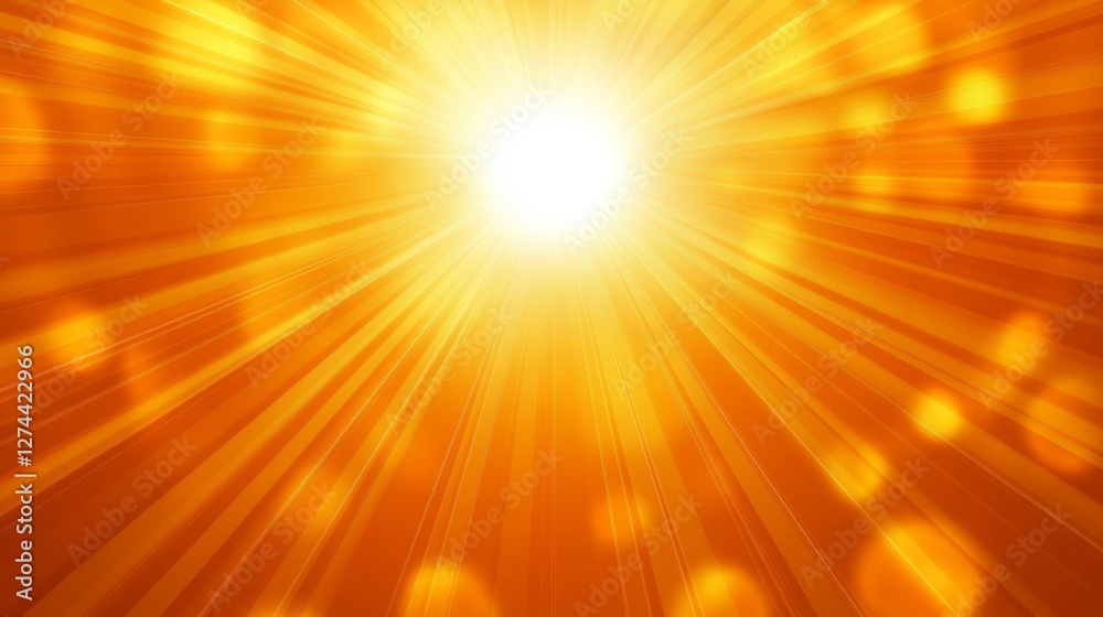 Obraz premium Sparkling Golden Rays with Bright Orange Festive Design and Shimmering Lights 