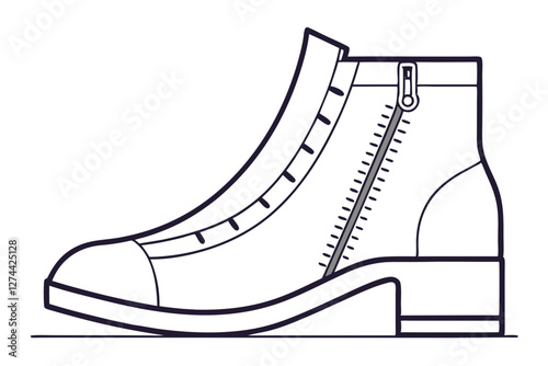 Trendy Ankle Boots Vector | Fashion Footwear Side View Illustration