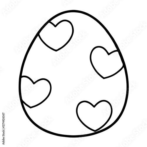 heart shaped with Easter eggs cartoon 