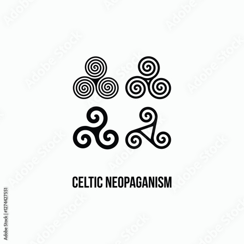 Celtic Neopaganism black triple spiral triskelion