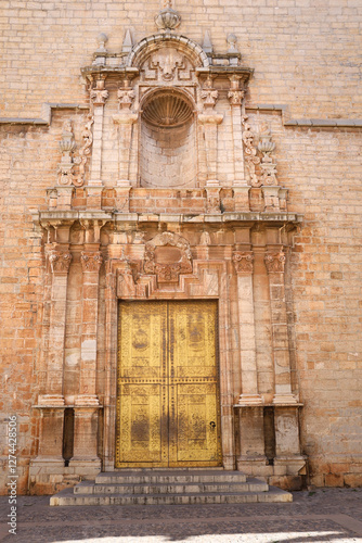 Entrance of Nuestra Senora de la Natividad church in the old town of Sagunto city photo