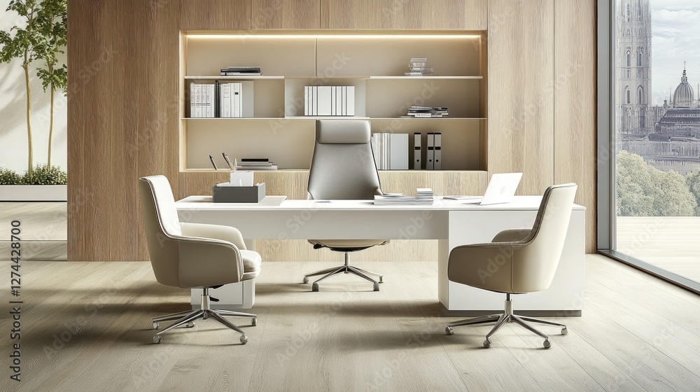 Modern Executive Office with City View Modern Executive Office with City View