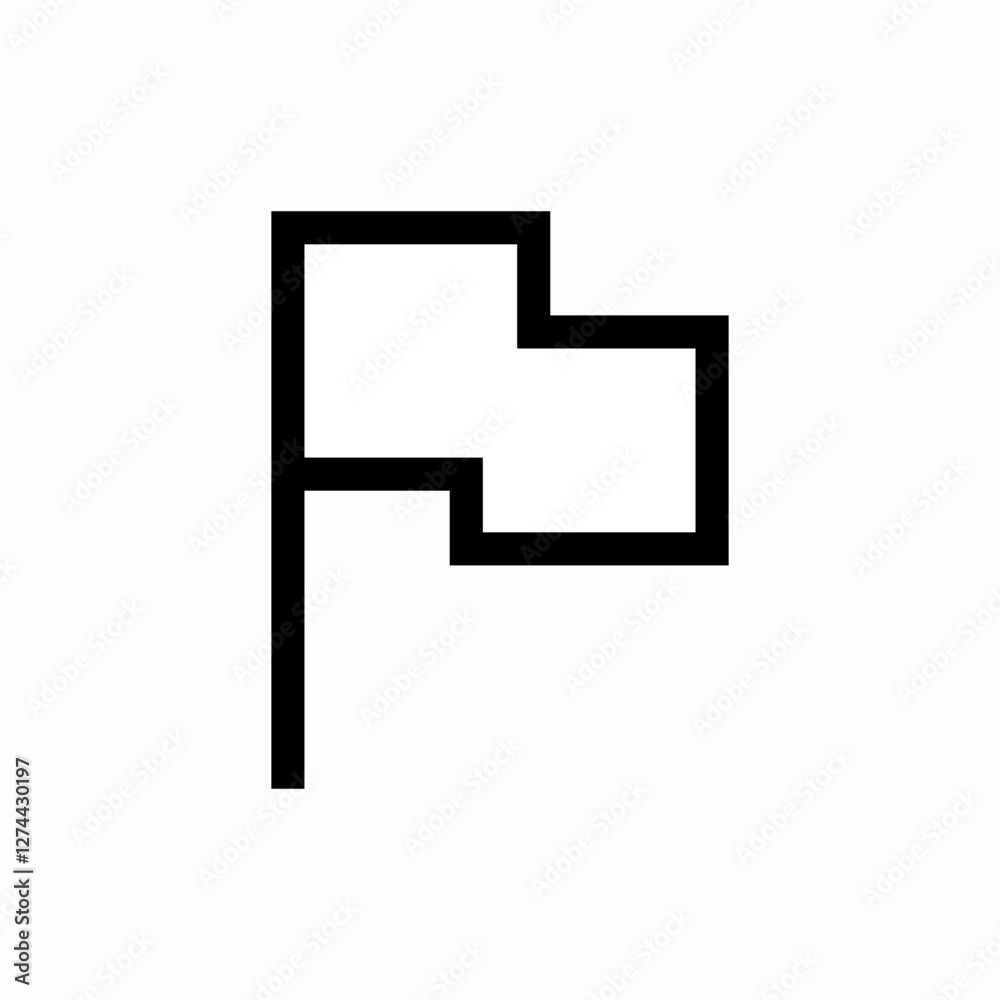 Flag location marker icon vector sign Flag location marker icon vector sign