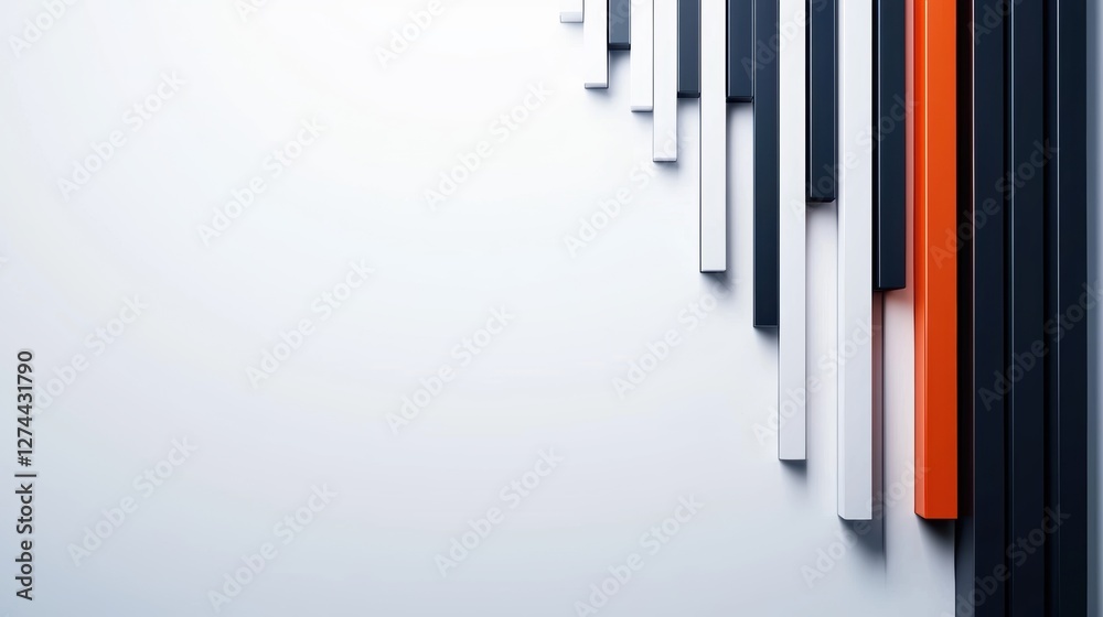 Obraz premium A minimalist design featuring vertical stripes in varying colors, creating a striking contrast against a light background.