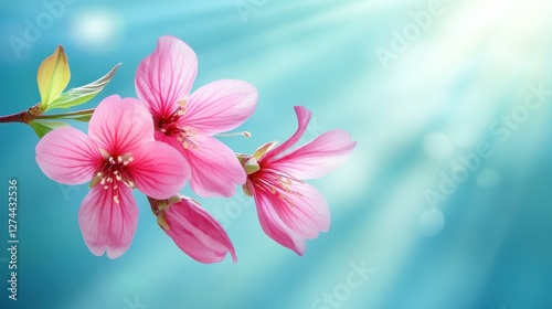 Delicate Pink Blossoms Against A Soft Blue Background