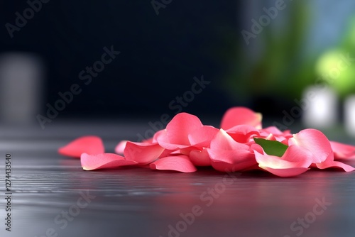pink flower petals on wood, soft and delicate beauty