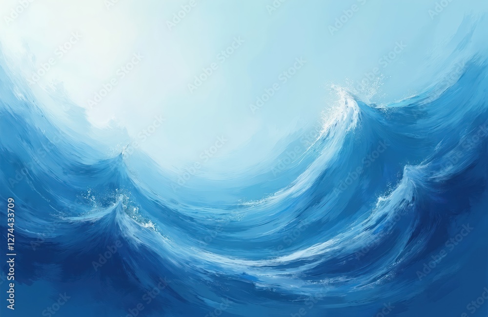 Abstract blue background. Azure waves illustration with veil texture. Digital art design with smooth flowing liquid dynamic movement, calm serene tranquil peaceful scene. Rhythmic modern contemporary Abstract blue background. Azure waves illustration with veil texture. Digital art design with smooth flowing liquid dynamic movement, calm serene tranquil peaceful scene. Rhythmic modern contemporary