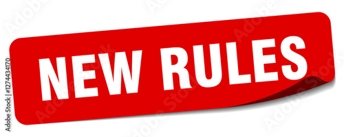 new rules sticker. new rules label