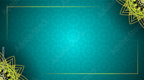 Eid special blog writing frame | Floral background with line for ramadan, eid, banner, futuristic, presentation, decoration, greeting | Floral pattern with teal gradient color 