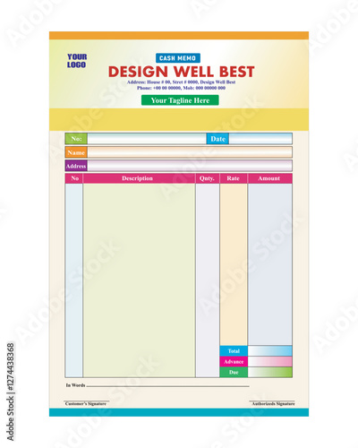 Cash Memo, Invoice Design 