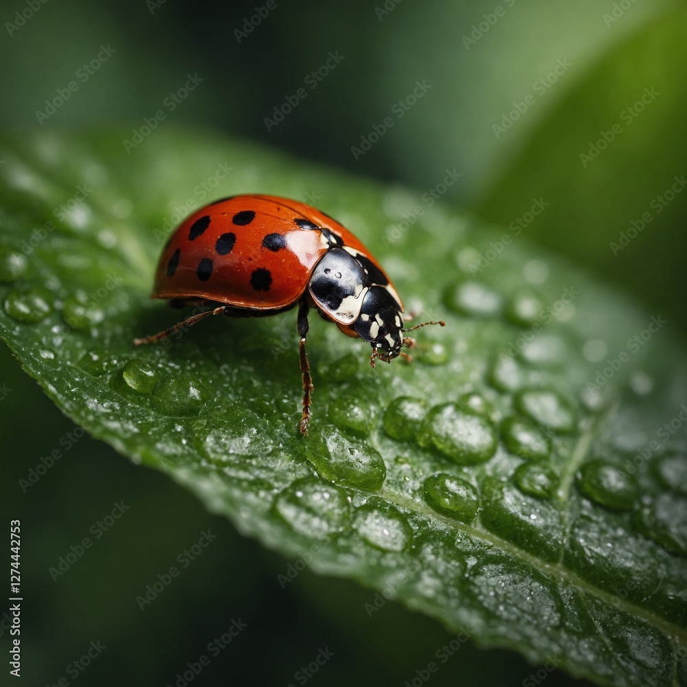 Fototapeta premium ladybug on leaf