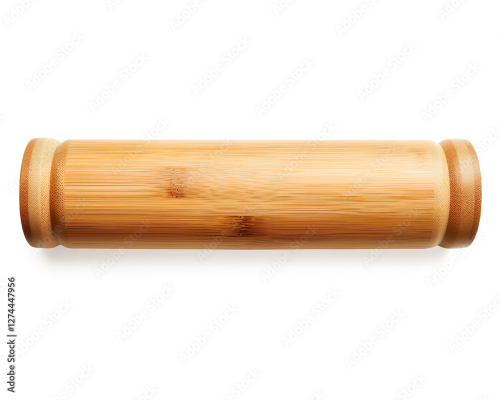 A Smooth, Natural Bamboo Rolling Pin Ready for Baking on a transparent background A Smooth, Natural Bamboo Rolling Pin Ready for Baking on a transparent background