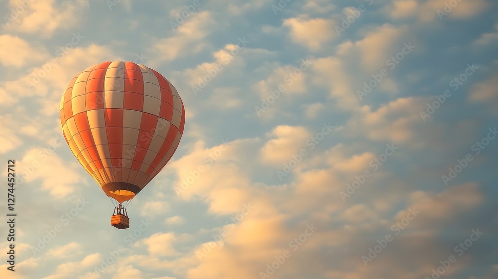 Fototapeta premium Hot air balloon isolated on white background