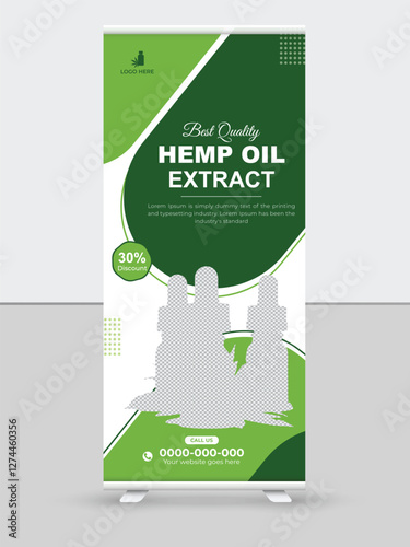 Hemp oil pure quality Product roll up design