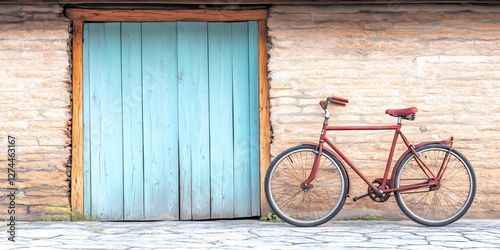 Wallpaper Mural rusted bicycle by barn wall, vintage rural scene Torontodigital.ca