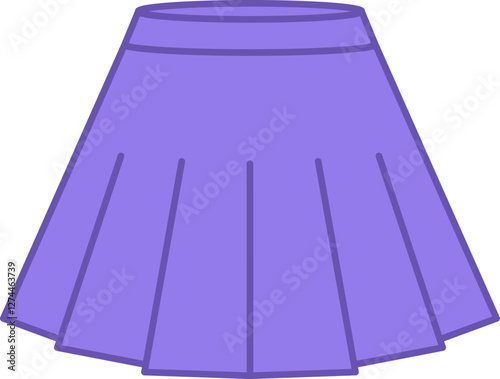 Colored Skirt Icon. Vector Illustration. Female Clothing Covering Lower Body. Fashion Concept