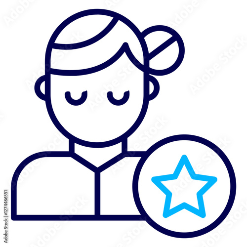 Woman best Worker Outline Color icon