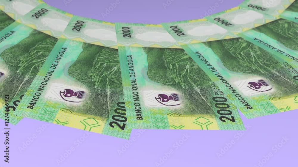 Angelical Looping Design  Kwanza Curency of 2000 Angola