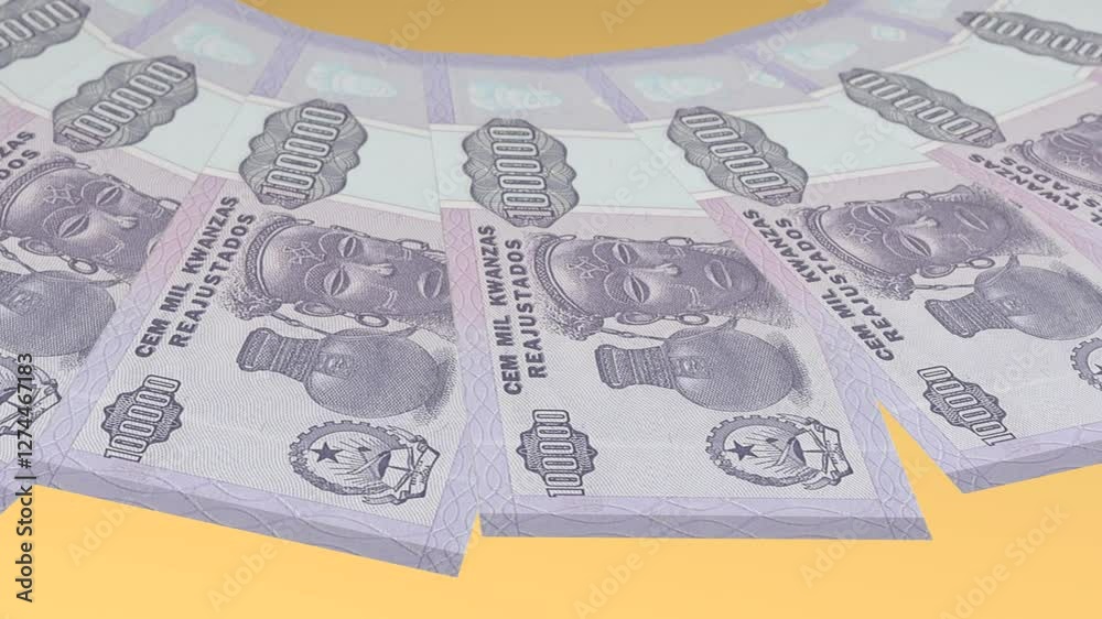 Angelical Looping Design  Kwanza Curency of 10000 Angola