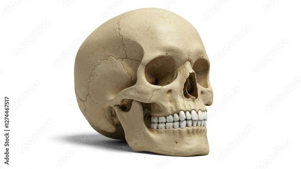 Fototapeta premium A realistic representation of a human skull for educational purposes.