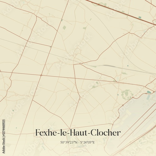 Vintage map of Fexhe-le-Haut-Clocher, Belgium.