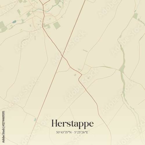 Obraz na płótnie Vintage map of Herstappe, Belgium. w salonie