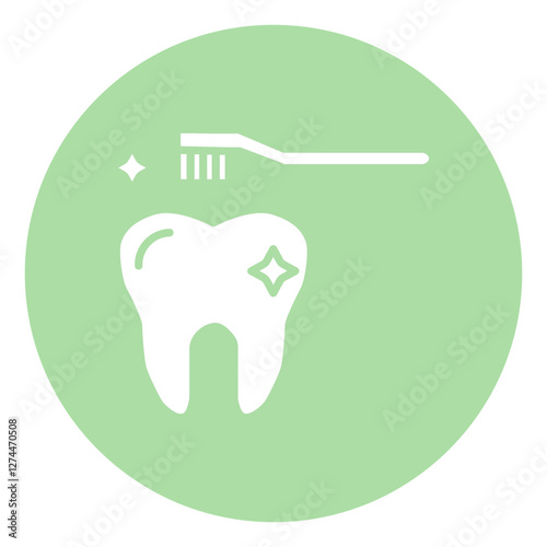 Cleaning Tooth with Brush Icon