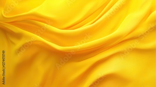 Smooth and Flowing Yellow Satin Fabric with Elegant Drapes and Soft Texture for Elegant Designs