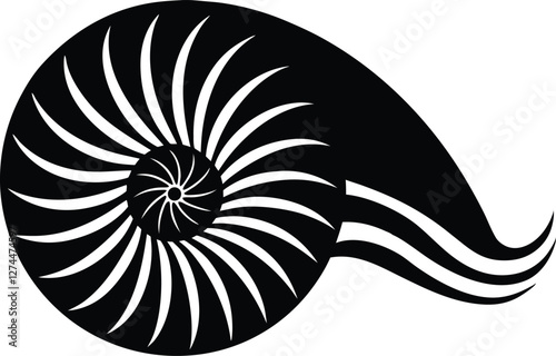 chambered nautilus vector icon.eps
