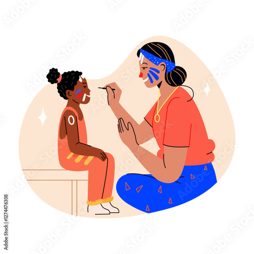 Face painting artist illustration in flat style