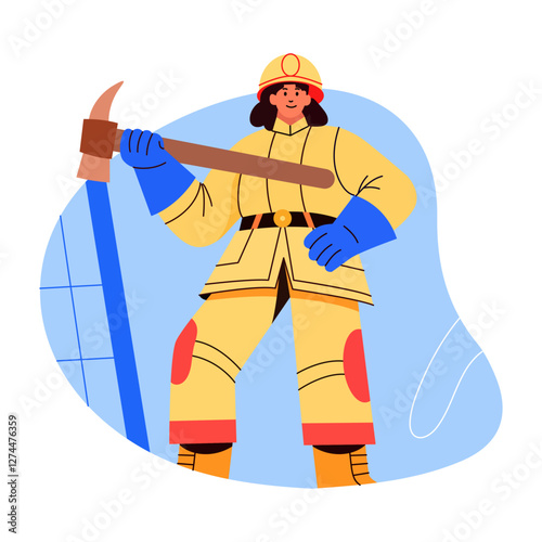 Female worker illustration in flat style