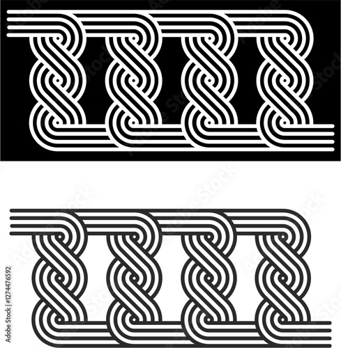 seamless black and white georgian ornament, georgian pattern