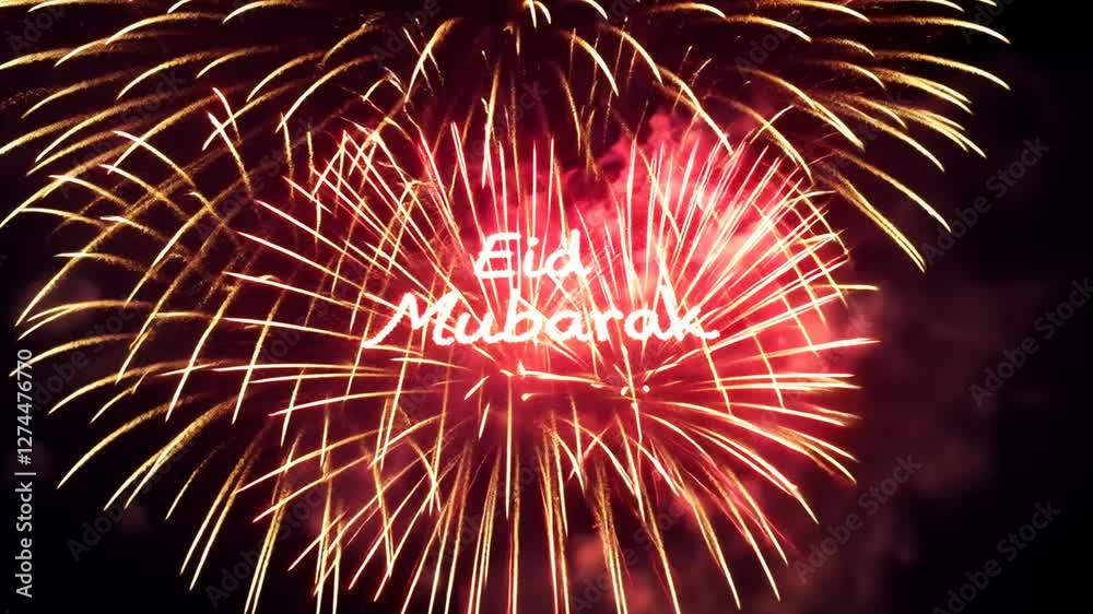 Eid Mubarak Greeting with Lanterns and Crescent Moons Eid Mubarak Greeting with Lanterns and Crescent Moons