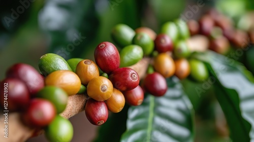 Wallpaper Mural A bunch of green and red fruit hanging from a tree. The fruit is ripe and ready to be picked Torontodigital.ca