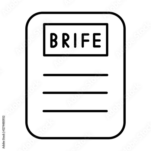Brief Vector Line Icon Design