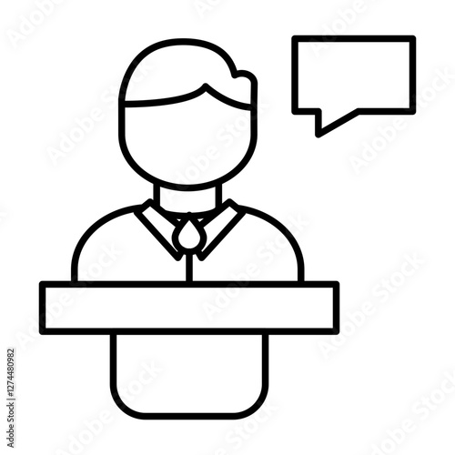 Spokesperson Vector Line Icon Design